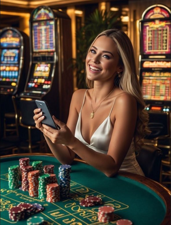 Dealer live casino tersenyum saat melakukan permainan kartu di meja live